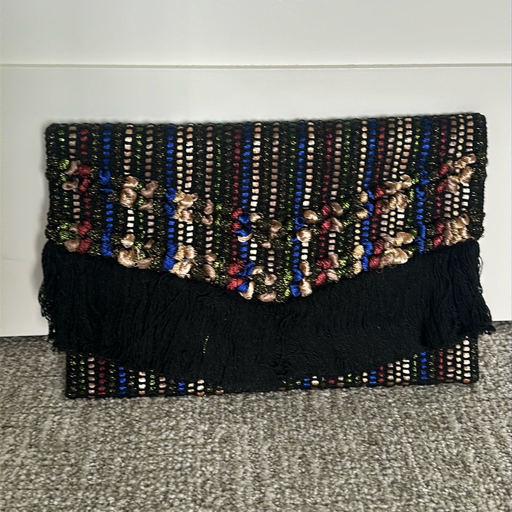Stella & dot Taj metallic clutch